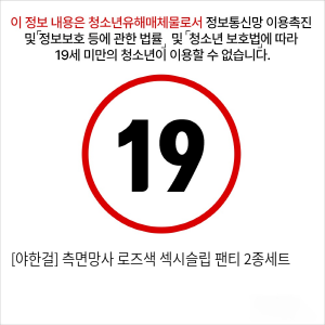 [야한걸] 측면망사 로즈색 섹시슬립 팬티 2종세트